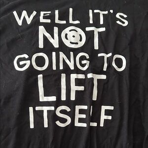 Black Graphic T-Shirt with White Text